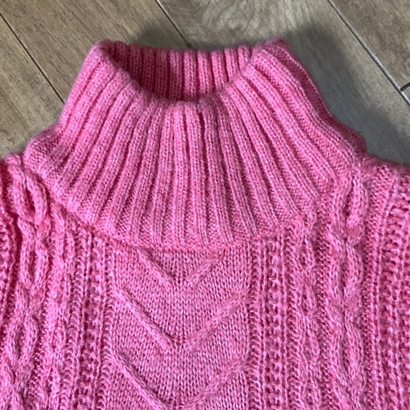 Suzy Sheir M coral-pink Turtleneck long sweater - Picture 2 of 6